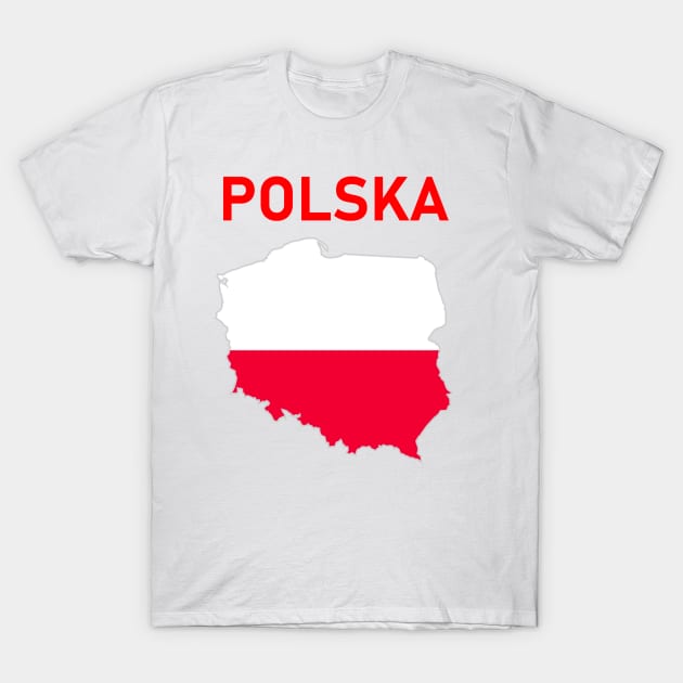 Poland Outline T-Shirt by Rydoo Designs